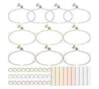 Sirxlevcy Kit DIY per Braccialetti Incisibili Che Include 10 Pendenti Rettangolari con Etichetta Vuota, 10 Braccialetti con Cursore Regolabile, 30 Anelli per Saltare