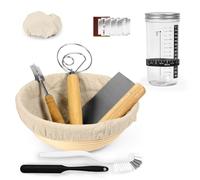 Sirxlevcy Kit per La Fermentazione del Pane A Lievitazione Naturale con Fascette di Alimentazione per La Marcatura Della Data e Cestini per La Lievitazione