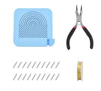 Sirxlevcy Kit per Modellare Fili per Gioielli Piastra In Plastica con Bastoncini In Lega Pinze da Taglio In Acciaio e Perline per Gioielli Filo di Rame Blu