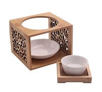 Sirxlevcy Lampada di Fragranza Vuota di bambù nel Legno Fornace Un Petrolio Bruciatore di Portacandele Decorazione Elegante e Attraente per L'Home Office