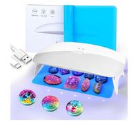 Sirxlevcy Lampada in Resina UV, Lampada in Resina UV/LED Bianca con 30 Pezzi di Perle Lampada A Doppia Sorgente per Kit di Resina UV