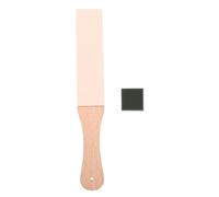 Sirxlevcy Manico In Legno Affilatura In Pelle Strop Coltello Rasoio Taglierino con Composto Polacco su 2 Lati Realizzato In Pelle Bovina Conciata al Vegetale