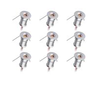 Sirxlevcy Mini Faretto DC12V 1W 3000K Confezione da 9 Gusci Color, Utilizzato per L'Illuminazione di Armadi Interni, Illuminazione di Armadietti, Luce per Opere D'Arte Durevole Facile da Insta