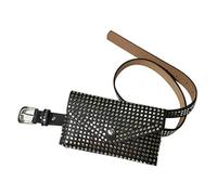 Sirxlevcy Moda Rivetti di lusso Fanny Pack Piccola Borsa per cellulare Punk Borsa da cintura (Nero)