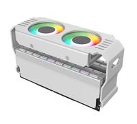 Sirxlevcy Modulo di Memoria RAM per PC Case ARGB Cooler DDR3 A DDR5 5V 3Pin PWM 4Pin Light SYNC 120mm Doppie Ventole Radiatore di Raffreddamento Bianca