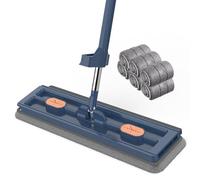 Sirxlevcy Mop per la Pulizia Dei Pavimenti Mop da Spremere A Libere Pulizia Della Casa Mop Rotante In Microfibra Spazzole per il Lavaggio Dei Pavimenti Facile da Installare Facile da Usare, Blu N