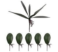 Sirxlevcy Orchidee Phalaenopsis Foglie Artificiali Radici Dall'Aspetto Reale Piante Un Contatto nel Lattice Verde Faux Leaf Arrangement,6 PZ
