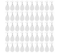 Sirxlevcy Orecchini in Bianca A Sublimazione da 50 Pezzi, Orecchini Incompiuti A Goccia con Trasferimento di A Forma di Ciondolo per Gioielli DIY