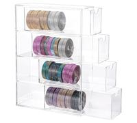 Sirxlevcy Organizer In Acrilico, Portaoggetti Trasparente per Nastro Washi con 4 Cassetti Scorrevoli, per Scrapbooking, Arte e