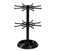 Sirxlevcy Organizzatore di Gioielli Espositore Girevole per Gioielli A 2 Livelli Torre Girevole per Collane Portaoggetti per Orecchini Vetrina per Orologi Facile Installazione