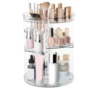 Sirxlevcy Organizzatore per Trucchi Girevole A 360° Scaffale Portaoggetti Girevole A 360° con Fessura Superiore, Ripiano Portaoggetti per Cosmetici con Strato Regolabile