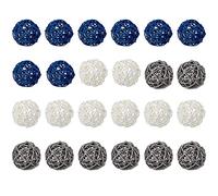 Sirxlevcy Ornamenti in Rattan Decorazione a Sfera Decorativa Decorazioni per la Casa Camera da Letto Cucina Decorazioni per Matrimoni, Blu Scuro, Grigio, Bianca