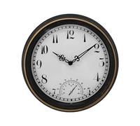 Sirxlevcy Orologio da Parete Impermeabile per Esterni con Termometro IP44 Orologio da Giardino Rotondo Vintage Orologio da Esterno da 12 Pollici