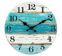 Sirxlevcy Orologio da Parete-Orologi da Parete Blu Un Tema Spiaggia Un Batteria Silenzioso Ticchettio, per La Cucina di Casa Soggiorno Ufficio 10 Pollici