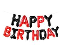 Sirxlevcy Palloncini per Striscioni di Buon Compleanno Neri e Rossi Palloncini per Striscioni di Buon Compleanno da 16 Pollici Palloncini per Lettere di Buon Compleanno per Feste