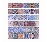 Sirxlevcy Peel And Stick Tile Backsplash Stair Riser Decalcomanie Piastrelle DIY Decalcomanie Messicano Tradizionale Talavera Impermeabile Home Decor Scale Decal Stair Murale Decalcomanie