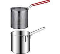Sirxlevcy Pentola per Friggere con Cestello Friggitrice In Acciaio Inossidabile per Friggere Pesce, Gamberetti, Pollo e