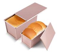 Sirxlevcy Pentola per Pane Pullman con Coperchio Antiaderente per, Capacità 1 Libbra/0,5 Libbre, 2 Pezzi