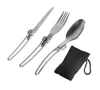 Sirxlevcy per Pentole Forchetta per Forchetta Coltello Pieghevole nel Acciaio Inossidabile Utensile Cucchiaio Set Combo Picnic Camp