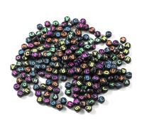 Sirxlevcy Perline con Alfabeto Acrilico Rotondo Nero Perline con Lettere Miste Colorate Nere 4X7mm Perline con Lettere Colorate per Creazione di Gioielli Braccialetti Fai da Te Collane