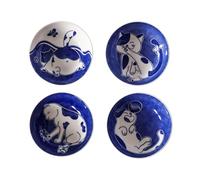 Sirxlevcy Piatti In Ceramica per Salsa di Gatto - Piatto per Sushi In Stile Giapponese, per Dessert A Forma di Goccia D'Acqua con Simpatici Cartoni Animati