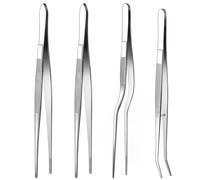 Sirxlevcy Pinzette, Pinzette da Cucina 4 Pezzi, Pinzette per Alimenti In Acciaio Inossidabile da 6,3 Pollici, Pinzette da Cucina per Cuocere al Forno, Decorare, Barbecue