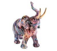 Sirxlevcy Pittura Graffiti Elefante Scultura Figurina Arte Colorata Statua di Elefante Resina Creativa Statua Animale Decor C