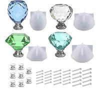 Sirxlevcy Pomello Fai-da-Te in Silicone per Armadietti, Cassetti, Maniglie, Accessori, Stampi, 4 Pezzi, per, Resina Epossidica, Silicone con