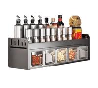 Sirxlevcy Porta Spezie In Acciaio da Parete - Contenitore Multifunzionale per Spezie da Cucina, Barattoli e Organizer