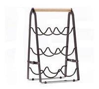 Sirxlevcy Portabottiglie per Vino, 6 Bottiglie, Ripiano In Legno Autoportante, Supporto per Bottiglie A 3 Livelli per Tavolo da Bar di Casa, Cucina