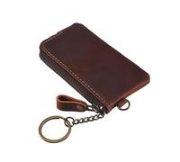 Sirxlevcy Portafoglio da Uomo in Vera Pelle, Portamonete con Cerniera per Governante, Portamonete Crazy Horse