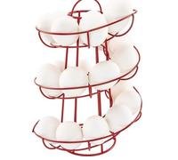 Sirxlevcy Portauova da Cucina, Cestino per Uova A Spirale, Pratico Portauova In, Portaoggetti Rosso