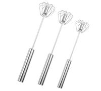 Sirxlevcy Premi e Ruota il Frullino per le Uova Semi-Automatico Sbattitore per le Uova Manuale In Acciaio Inossidabile per Uso Domestico Facile da Usare