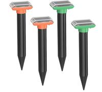 Sirxlevcy Repellente per Talpe Solare, Repellente per Topi Ad Ultrasuoni e Ad Energia Solare, Cacciatore Impermeabile per Prato, Patio e Giardino 4 Pezzi