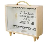 Sirxlevcy Scatola Archivio Avventure, Scatola Portaoggetti da Viaggio, Scatola Portaoggetti per Biglietti con Slot, Scatole Portaoggetti da 8 Pollici per Color Legno