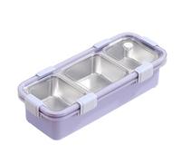 Sirxlevcy Scatola per il Pranzo A 3 Scomparti, Bento Box In Acciaio Inossidabile, Contenitore per Alimenti Portatile per Bambini, Scatola per Snack A Prova di Perdite C