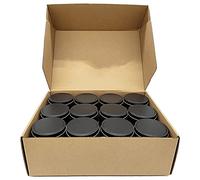Sirxlevcy Scatole per Candele, 24 Pezzi, Contenitori per Candele in Metallo da 4 Once per Candele, Artistico, Stoccaggio a Secco, Nero
