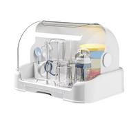 Sirxlevcy Scolapiatti Portatile per Biberon con Coperchio Antipolvere, Vaschetta Raccogli Rimovibile e Design Compatto per Riporre Gli Oggetti,