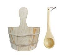 Sirxlevcy Secchio per Sauna Secchio e Cucchiaio per Sauna In Legno Accessori per Sauna e Spa Fatti A Mano Secchio per Sauna In Legno