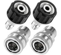 Sirxlevcy Set Adattatori per Idropulitrice da 4 Pezzi, Kit di Connessione Rapida, Raccordo Metrico da M22 da 14 mm A M22, Acciaio Inossidabile Resistente e Facile da Usare