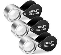 Sirxlevcy Set di 3 Lenti di Ingrandimento per Gioiellieri, 10X, 20X e 30X, Lente di Ingrandimento Tascabile per Gioiellieri, Lente di Ingrandimento per Gioiellieri