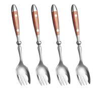 Sirxlevcy Set di 4 Forchette In Metallo, Cucchiai da Insalata In Acciaio Inossidabile con Manico In Bachelite, Forchette da Insalata per Insalata, Frutta, Dessert