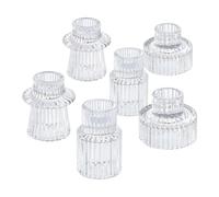 Sirxlevcy Set di 6 Portacandele, Portacandele per Candelieri Conici Trasparente Durevole Facile da Installare Facile da Usare