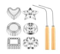 Sirxlevcy Set di 8 Pezzi per Timbale con Manico, Stampo per Biscotti Bunuelos A Forma di Fiore di e Set per la Preparazione Dei Fritti.