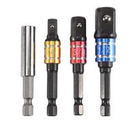 Sirxlevcy Set di Adattatori per Presa per Driver un Impatto Da 4 Pezzi con Supporto per Prolunga Magnetica per Attacco Esagonale Da 1/4 di Pollice nel Presa Quadrata