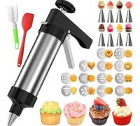 Sirxlevcy Set di Presse per Biscotti, Kit per La Preparazione Stampi, Kit per Preparazione Biscotti Spritz, Utensile per La Cottura con 13 Dischi e 8 Punte per Glassa per La Cottura In Casa