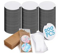 Sirxlevcy Set Vuoto di Sottobicchieri per Auto A Sublimazione, 200 Pezzi da 2,76 Pollici Sottobicchieri per Sublimazione Vuoti, 100 Sacchetti e Cartoncino