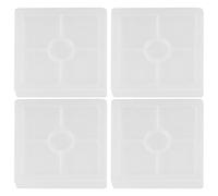 Sirxlevcy Silicone Stampo in Silicone per Stampi per Sottobicchiere, Stampi Epossidici per Fusione con Resina, Calcestruzzo, Cemento E Argilla Polimerica (Stampi Quadrati da 4 Pezzi)