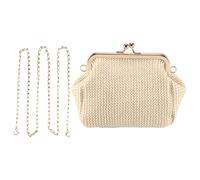 Sirxlevcy Small Crossbody Boho Per Le Donne Pochette Da Sera Hasp Borsa Da Female Straw Beach Rattan Da (Khaki)