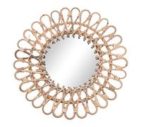 Sirxlevcy Specchio da Parete nel Vimini Nordico da 40 Cm Specchio da Parete Rotondo nel Rattan Specchio da Parete per Soggiorno e Bagno